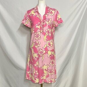 Lilly Pulitzer Pink and Yellow Floral Dress size M